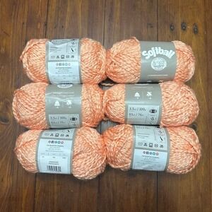 Lion Brand Yarn Softball Bulky Weight Polyester Peach Energizers 141